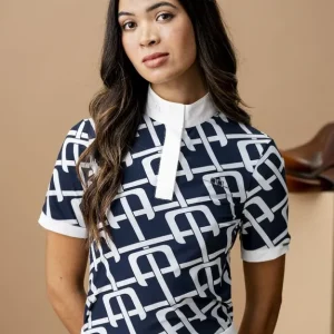 Angebot Kurzarm-Turniershirt Alcina | Navy Monogram Print | XL | HORCUJRC1NAVPXL